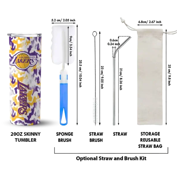 personalized los angeles lakers claw marks purple white skinny tumbler new arrival.webp