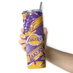personalized los angeles lakers helmet clash purple skinny tumbler best selling 1.webp