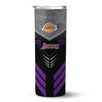 personalized los angeles lakers hexagon honeycomb purple black skinny tumbler best selling 1.webp