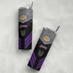 personalized los angeles lakers hexagon honeycomb purple black skinny tumbler best selling 1.webp