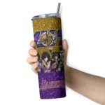 personalized los angeles lakers kiss band gold skinny tumbler best selling 1.webp