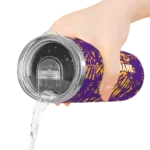 personalized los angeles lakers metallic grid purple skinny tumbler best selling 1.webp
