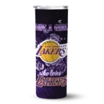 personalized los angeles lakers rose romance purple black skinny tumbler best selling.webp