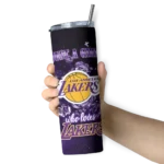personalized los angeles lakers rose romance purple black skinny tumbler best selling 1.webp