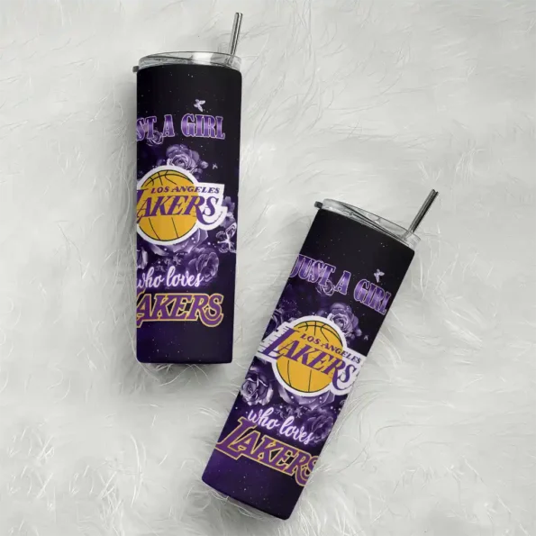 personalized los angeles lakers rose romance purple black skinny tumbler top rated.webp