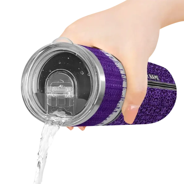 personalized los angeles lakers sparkle drip purple skinny tumbler latest model.webp