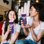 personalized los angeles lakers sparkle drip purple skinny tumbler best selling 1.webp