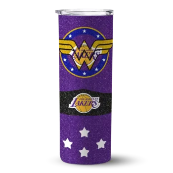personalized los angeles lakers star cluster purple skinny tumbler best selling 1.webp