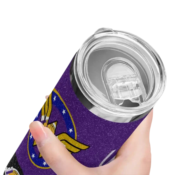 personalized los angeles lakers star cluster purple skinny tumbler high quality.webp