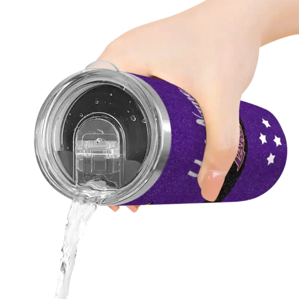 personalized los angeles lakers star cluster purple skinny tumbler latest model.webp
