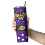 personalized los angeles lakers star cluster purple skinny tumbler best selling 1.webp