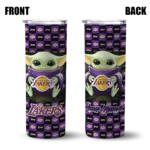 personalized los angeles lakers yoda cozy purple black skinny tumbler best selling 1.webp