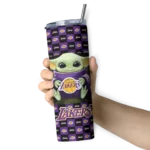 personalized los angeles lakers yoda cozy purple black skinny tumbler best selling 1.webp