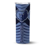 personalized memphis grizzlies camo texture blue skinny tumbler best selling 1.webp