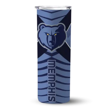 personalized memphis grizzlies camo texture blue skinny tumbler best selling 1.webp