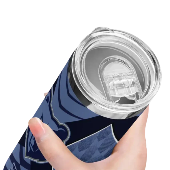 personalized memphis grizzlies camo texture blue skinny tumbler high quality.webp