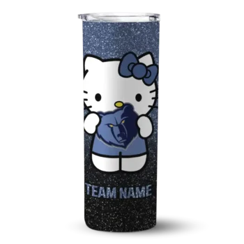 personalized memphis grizzlies hello kitty blue black skinny tumbler best selling 1.webp