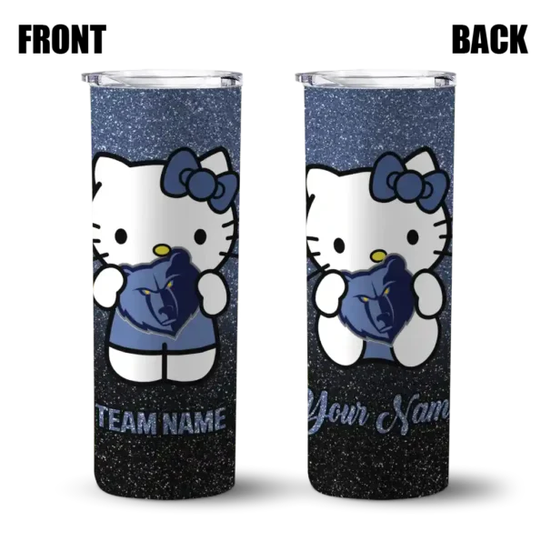 personalized memphis grizzlies hello kitty blue black skinny tumbler fashion forward.webp