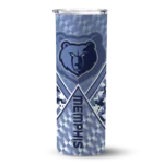 personalized memphis grizzlies monogram burst blue white skinny tumbler best selling 1.webp