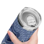 personalized memphis grizzlies monogram burst blue white skinny tumbler best selling 1.webp