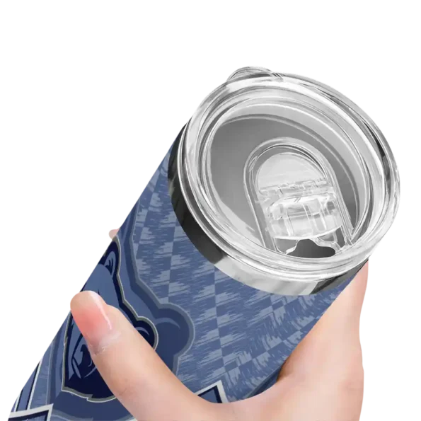 personalized memphis grizzlies monogram burst blue white skinny tumbler high quality.webp