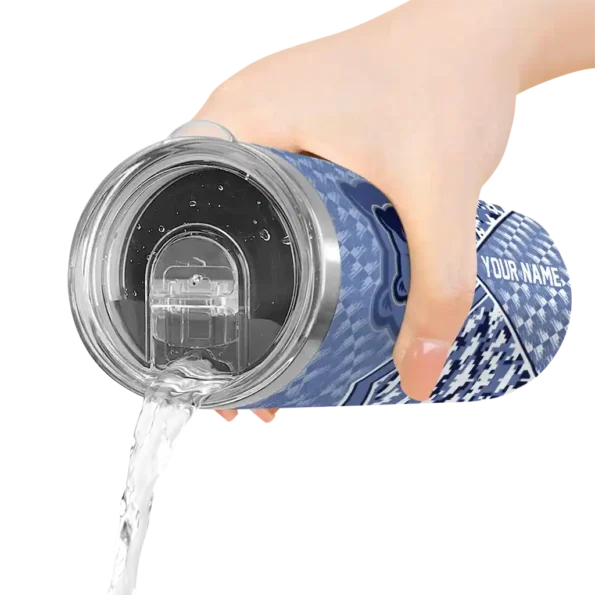personalized memphis grizzlies monogram burst blue white skinny tumbler latest model.webp