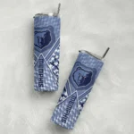 personalized memphis grizzlies monogram burst blue white skinny tumbler best selling 1.webp