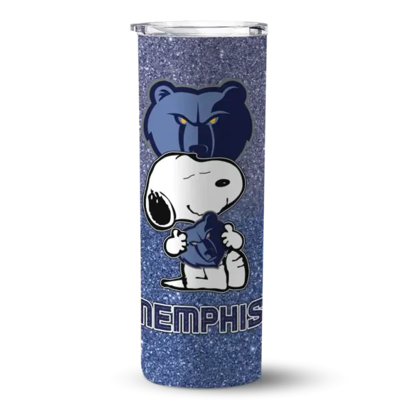 personalized memphis grizzlies snoopy attitude blue skinny tumbler best selling 1.webp