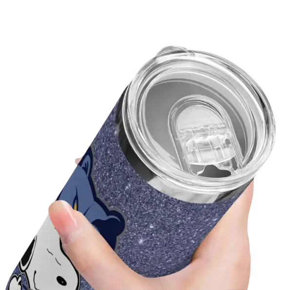 personalized memphis grizzlies snoopy attitude blue skinny tumbler high quality.webp