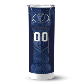 personalized memphis grizzlies stacked diamond blue skinny tumbler best selling 1.webp