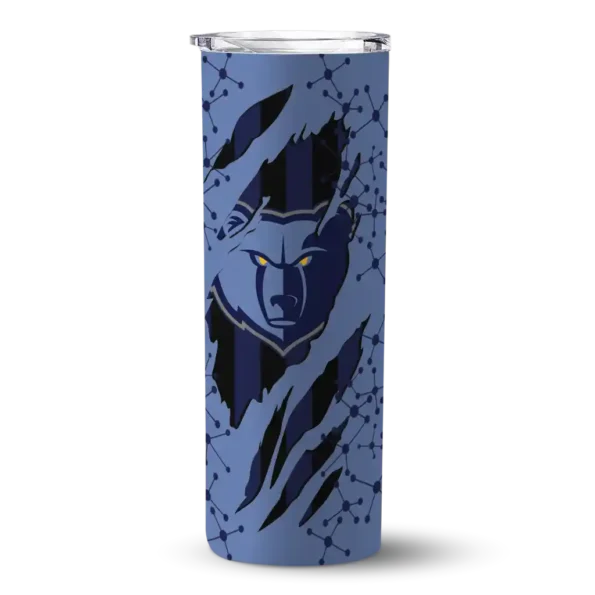personalized memphis grizzlies star pop blue black skinny tumbler best selling 1.webp
