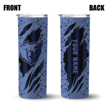 personalized memphis grizzlies star pop blue black skinny tumbler fashion forward.webp