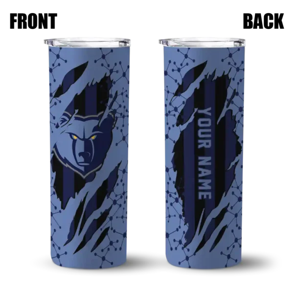 personalized memphis grizzlies star pop blue black skinny tumbler fashion forward.webp