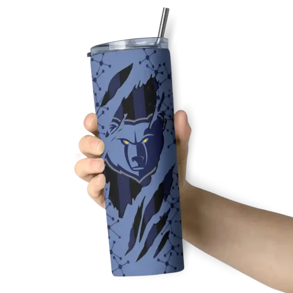 personalized memphis grizzlies star pop blue black skinny tumbler premium grade 1.webp