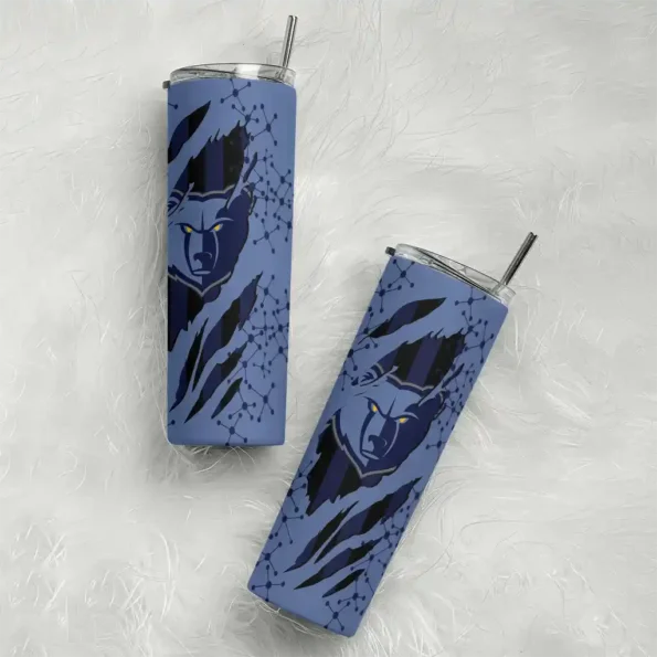 personalized memphis grizzlies star pop blue black skinny tumbler top rated.webp