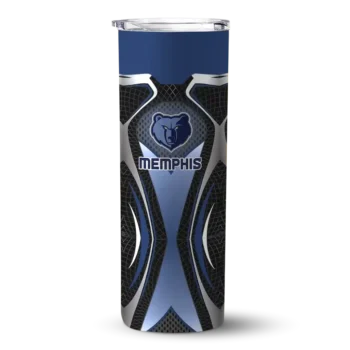 personalized memphis grizzlies superman emblem blue black skinny tumbler best selling 1.webp
