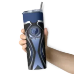 personalized memphis grizzlies superman emblem blue black skinny tumbler best selling 1.webp