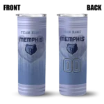 personalized memphis grizzlies swirl texture blue skinny tumbler best selling 1.webp
