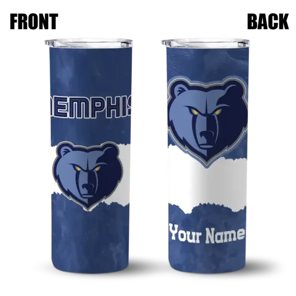 personalized memphis grizzlies torn band blue white skinny tumbler fashion forward.webp