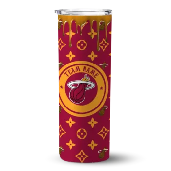 personalized miami heat camo streak red skinny tumbler best selling 1.webp