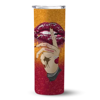 personalized miami heat sparkle lips red skinny tumbler best selling 1.webp