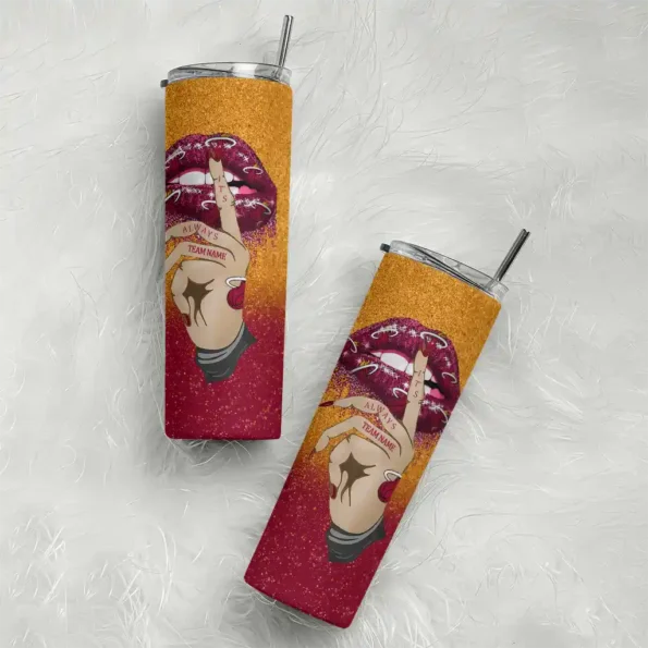 personalized miami heat sparkle lips red skinny tumbler top rated.webp