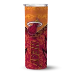 personalized miami heat spiral burst print red skinny tumbler best selling 1.webp