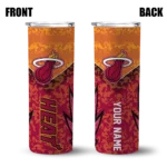 personalized miami heat spiral burst print red skinny tumbler best selling 1.webp