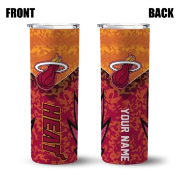 personalized miami heat spiral burst print red skinny tumbler fashion forward.webp