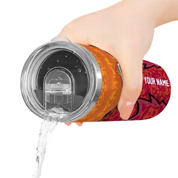 personalized miami heat spiral burst print red skinny tumbler latest model.webp