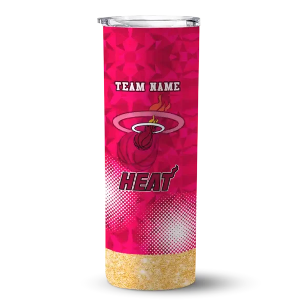 personalized miami heat starburst tiles red skinny tumbler best selling 1.webp