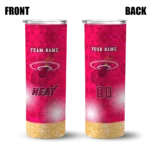 personalized miami heat starburst tiles red skinny tumbler best selling 1.webp
