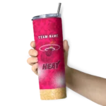 personalized miami heat starburst tiles red skinny tumbler best selling 1.webp