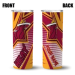 personalized miami heat web stripes red white skinny tumbler best selling 1.webp